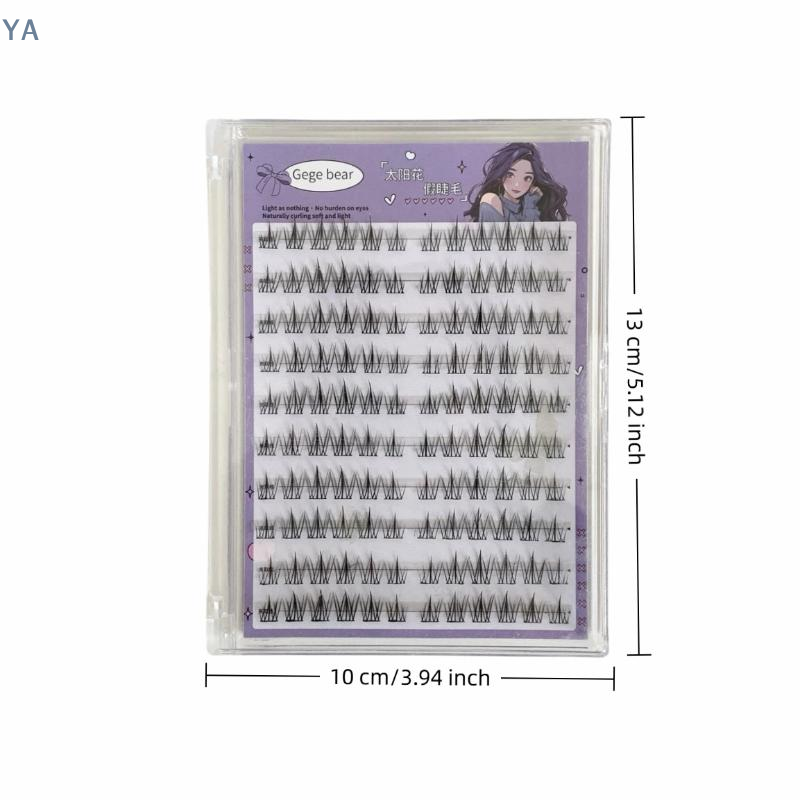 Eyelash Extension Double Lash - 【SA】【SA】接着剤不要つけまつげ ソーラーデザイン ナチュラルロング 厚め 再利用可能 セグメント式まつげ