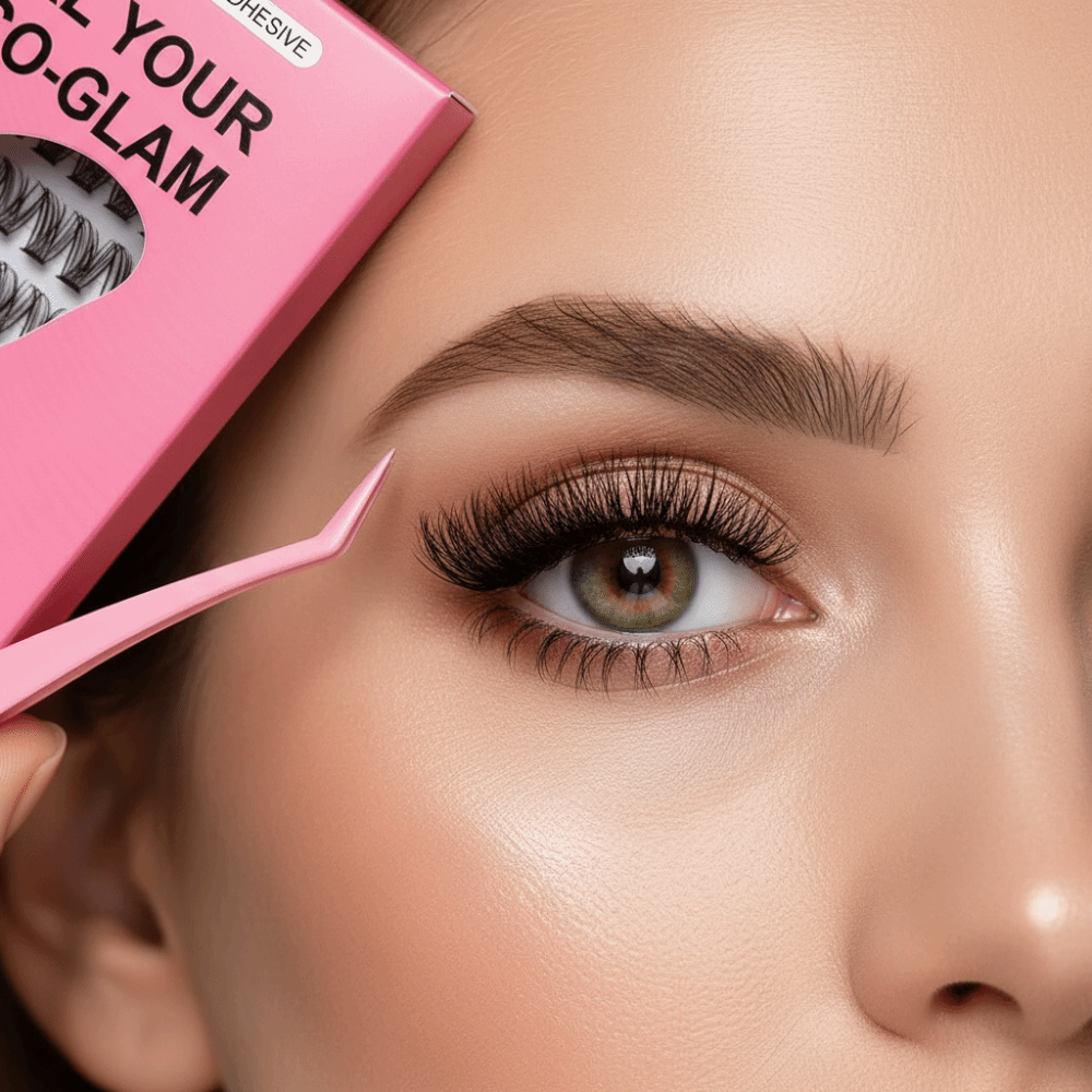 Eyelash Extension Adhesive - 自然な見た目DIYまつげエクステキット ふわふわ 接着剤不要 つけまつげ 簡単装着 セルフ接着式まつげ束