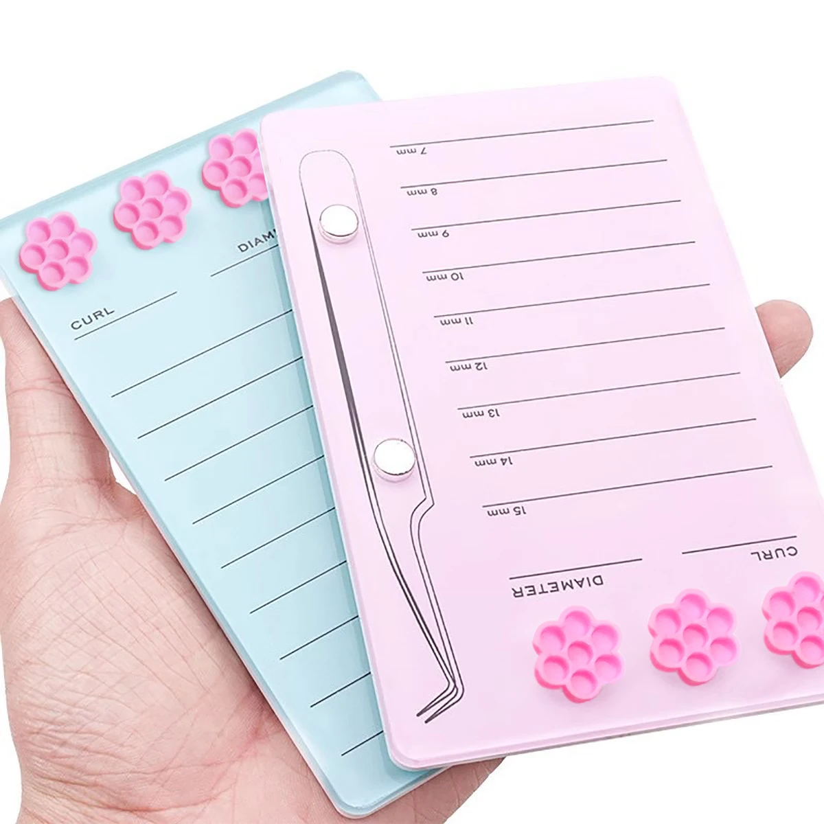 接着剤付きの磁性アクリルまつげボード,パレットスケールスタン - Eyelash Extension Menu のレビューと価格