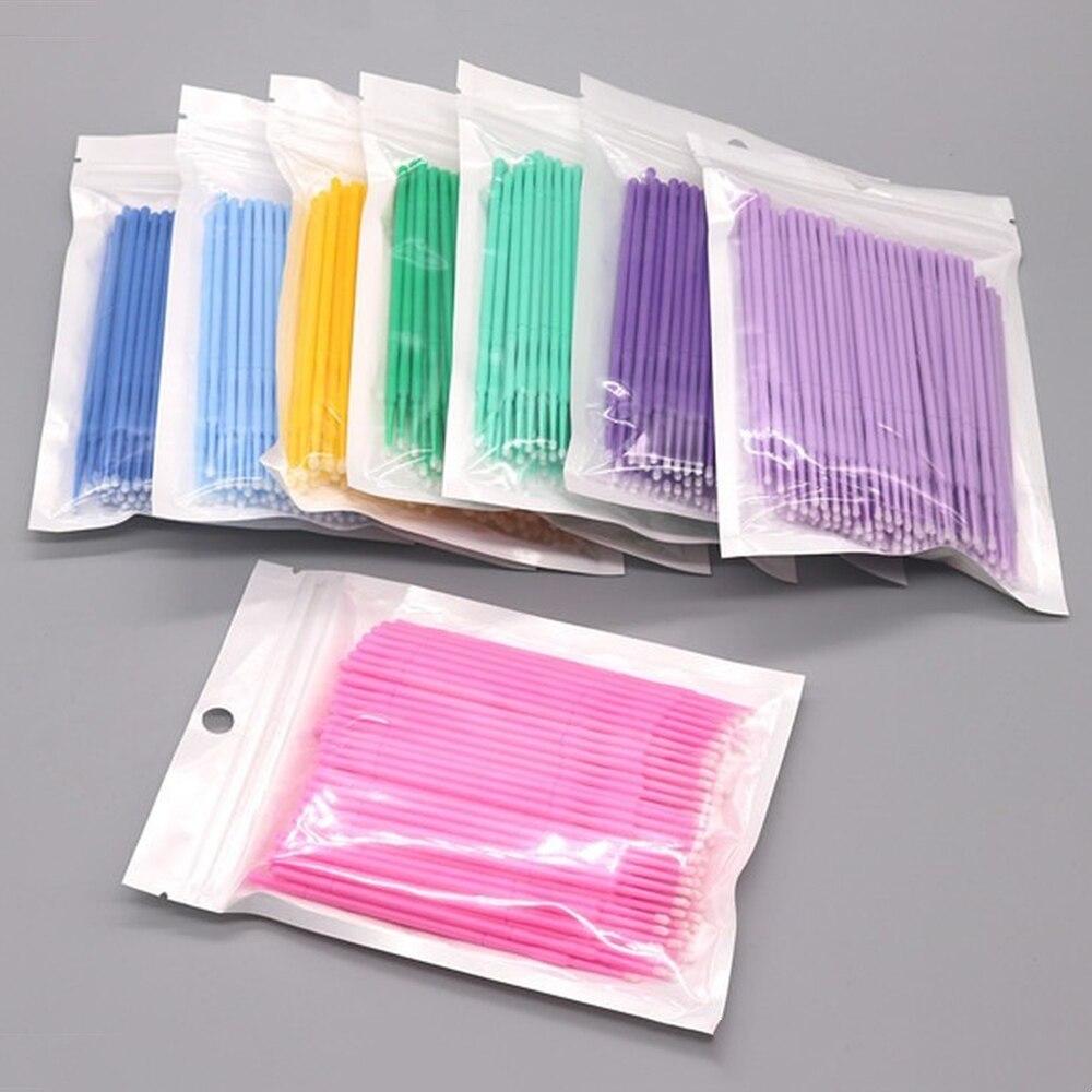 100 ピース/ロットマイクロブラシメイクアップまつげエクス - Eyelash Extension Double Lash のレビューと価格