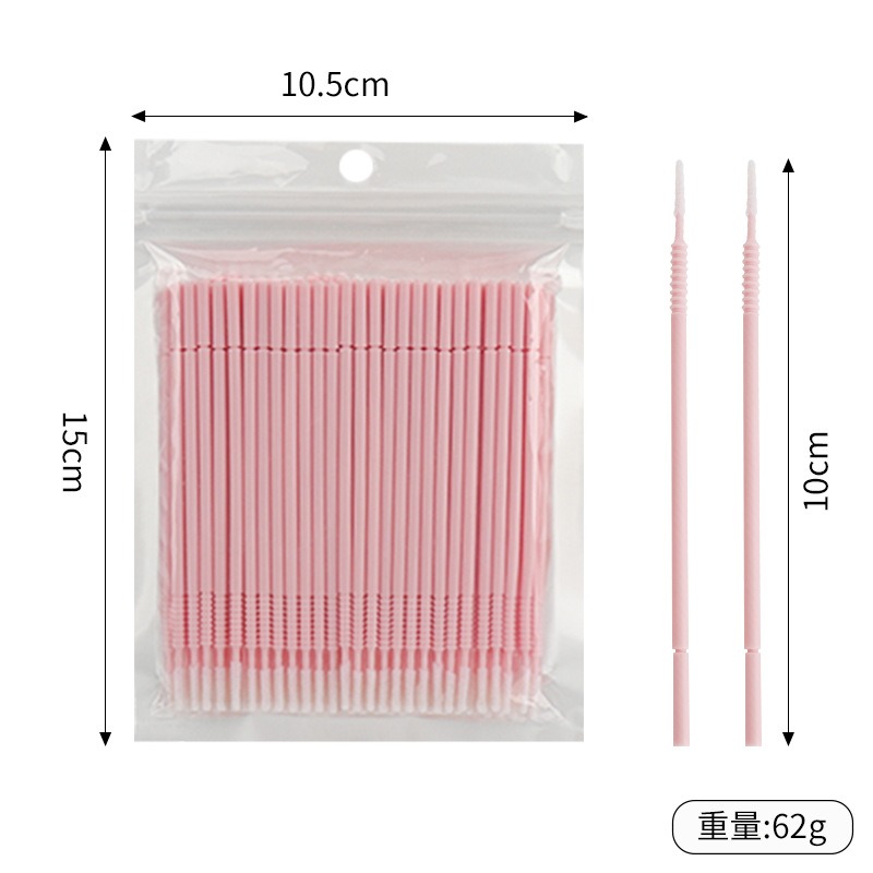 500本入りまつげエクステ洗浄スワブ ロング/ショートチップ - Eyelash Extension Double Lash のレビューと価格