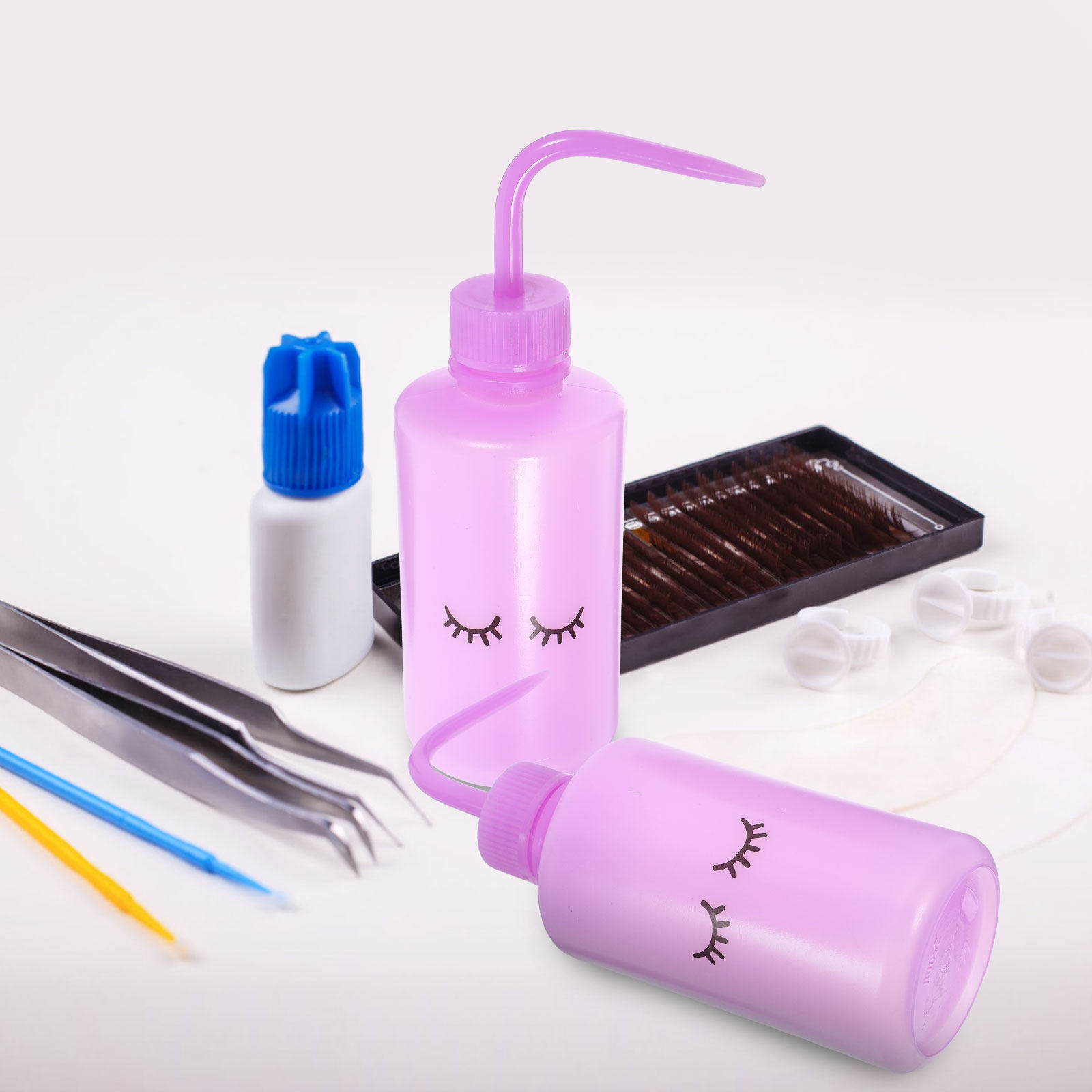 2 個のまつげ洗浄ボトルスクイーズボトルまつげクリーニングツ - Eyelash Extension Wash のレビューと価格